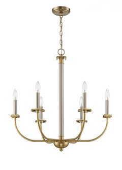 Stanza Six Light Chandelier in Brushed Polished Nickel/Satin Brass (46|54826-BNKSB)