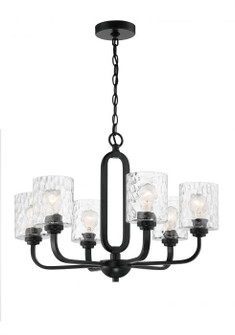 Collins Six Light Chandelier in Flat Black (46|54226-FB)