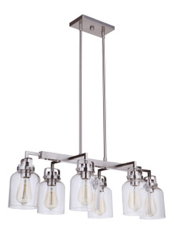 Foxwood Six Light Island Pendant in Brushed Polished Nickel (46|53676-BNK)