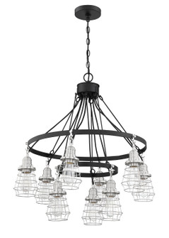 Thatcher Nine Light Chandelier in Flat Black/Brushed Polished Nickel (46|50629-FBBNK)