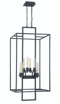 Cubic Eight Light Foyer Pendant in Aged Bronze Brushed (46|41538-ABZ)
