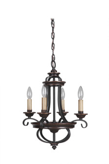 Stafford Four Light Chandelier in Aged Bronze/Textured Black (46|38724-AGTB)