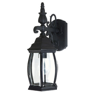 French Country One Light Outdoor Wall Lantern in Black (65|9866BK)