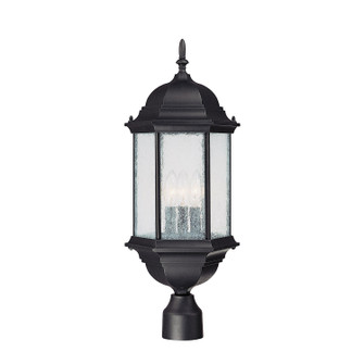 Main Street Three Light Outdoor Post Lantern in Black (65|9837BK)
