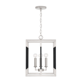 Bleeker Four Light Foyer Pendant in Polished Nickel and Matte Black (65|544741NK)