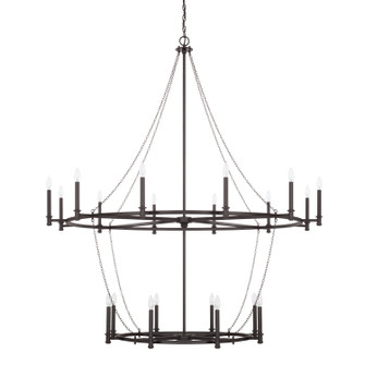 Lancaster 20 Light Chandelier in Black Iron (65|528702BI)