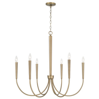 Holden Six Light Chandelier in Aged Brass (65|445961AD)