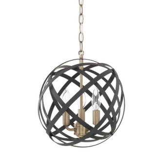 Axis Three Light Pendant in Aged Brass and Black (65|4233AB)