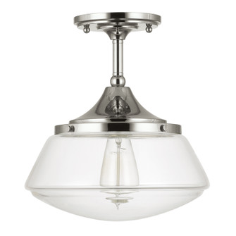 Schoolhouse One Light Semi-Flush Mount in Polished Nickel (65|3533PN-134)