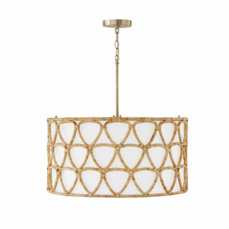 Tulum Four Light Pendant in Matte Brass (65|347241MA)