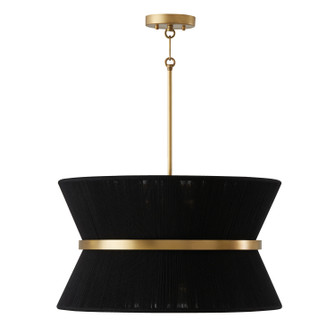 Cecilia Eight Light Pendant in Black Rope and Patinaed Brass (65|341281KP)