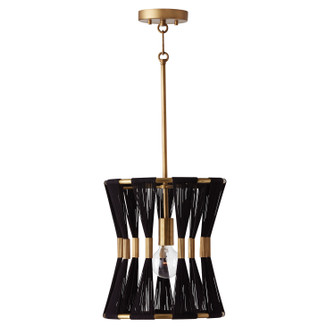 Bianca One Light Pendant in Black Rope and Patinaed Brass (65|341111KP)