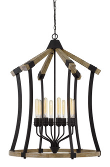 Dali Eight Light Chandelier in Iron/Light Oak (225|FX-3707-8)