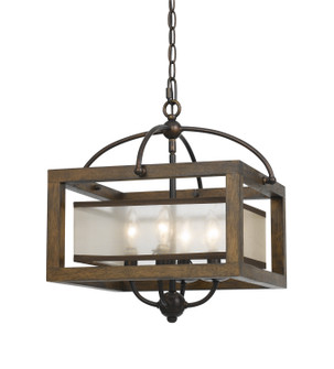 Semi flush Four Light Pendant in Dark Bronze (225|FX-3536/1C)