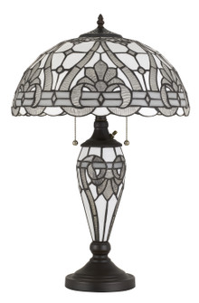 Tiffany Two Light Table Lamp and Night Light in Black (225|BO-2943TB)