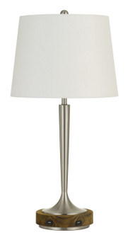 Chester One Light Table Lamp in Brushed Steel And Wood (225|BO-2778TB)