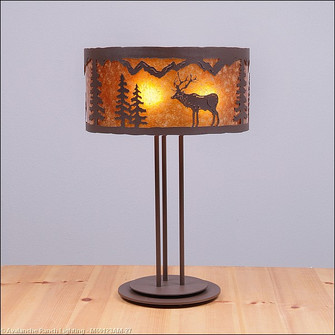 Kincaid-Valley Elk Three Light Desk Lamp in Rustic Brown (172|M69123AM-27)