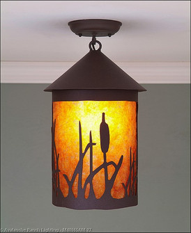 Cascade-Cattails One Light Semi Flush Mount in Rustic Brown (172|M48665AM-27)