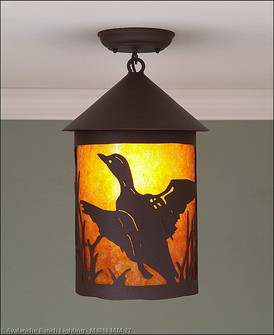 Cascade-Loon Rustic Brown One Light Semi Flush Mount in Rustic Brown (172|M48664AM-27)