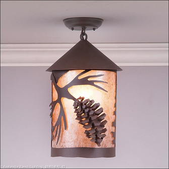 Cascade-Spruce Cone One Light Semi Flush Mount in Rustic Brown (172|M48640AL-27)