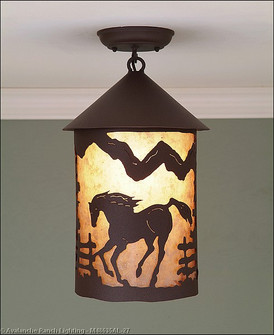 Cascade-Mountain Horse One Light Semi Flush Mount in Rustic Brown (172|M48635AL-27)