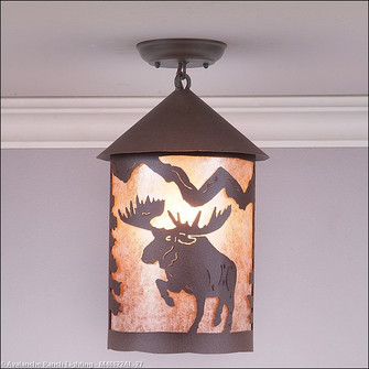 Cascade-Alaska Moose One Light Semi Flush Mount in Rustic Brown (172|M48622AL-27)