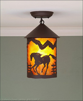 Cascade-Mountain Horse One Light Semi Flush Mount in Rustic Brown (172|M48535AM-27)