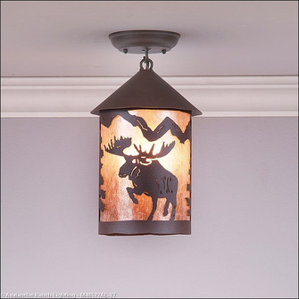 Cascade-Alaska Moose One Light Semi Flush Mount in Rustic Brown (172|M48522AL-27)