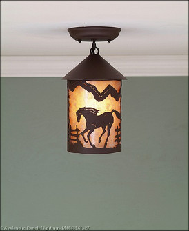 Cascade-Mountain Horse One Light Semi Flush Mount in Rustic Brown (172|M48435AL-27)