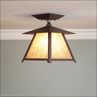 Smoky Mountain-Rustic Plain One Light Semi Flush Mount in Rustic Brown (172|M47501AL-27)