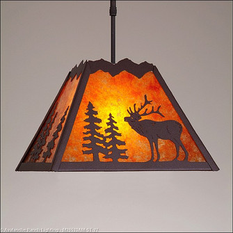 Rocky Mountain-Mountain Elk Rustic Brown One Light Pendant in Rustic Brown (172|M26533AM-ST-27)