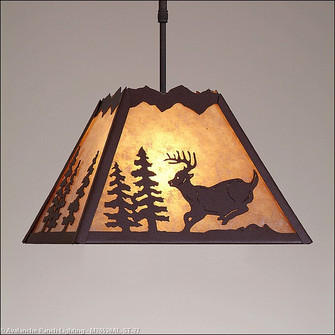 Rocky Mountain-Mountain Deer Rustic Brown One Light Pendant in Rustic Brown (172|M26530AL-ST-27)