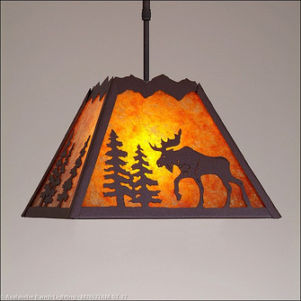 Rocky Mountain-Mountain Moose Rustic Brown One Light Pendant in Rustic Brown (172|M26527AM-ST-27)