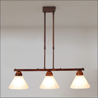 Cedarwood-Rustic Plain Rust Patina Three Light Island-Bar Light in Rust Patina (172|H43801CW-02)