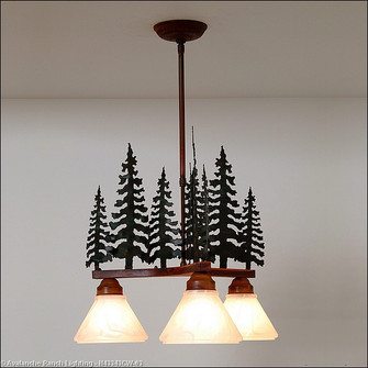 Cedarwood-Cedar Tree CG/RP Three Light Chandelier in Cedar Green/Rust Patina (172|H43343CW-03)