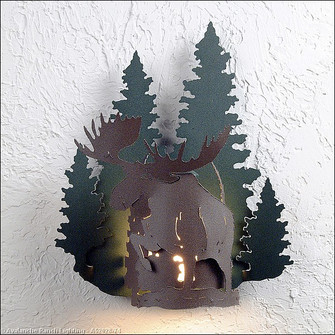 Crestline-Moose One Light Wall Sconce in Forest Green/Rustic Brown (172|A52028-74)