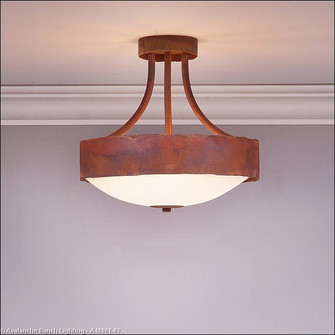 Ridgemont-Rustic Plain Rust Patina Three Light Semi-Flush Mount in Rust Patina (172|A48801-02)