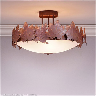 Crestline-Maple Leaf Three Light Semi-Flush Mount in Rust Patina (172|A48505FC-02)