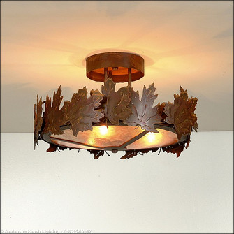 Crestline-Maple Leaf Three Light Semi-Flush Mount in Rust Patina (172|A48305AM-02)