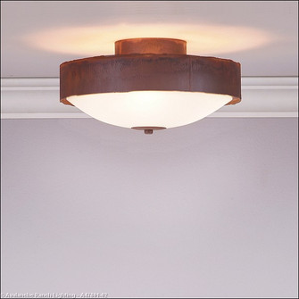 Ridgemont-Rustic Plain Rust Patina Three Light Close-to-Ceiling Light in Rust Patina (172|A47801-02)