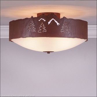 Ridgemont-Mountain-Pine Cutout Three Light Close-to-Ceiling Light in Rust Patina (172|A47745-02)