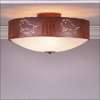 Ridgemont-Bison Three Light Close-to-Ceiling Light in Rust Patina (172|A47739-02)