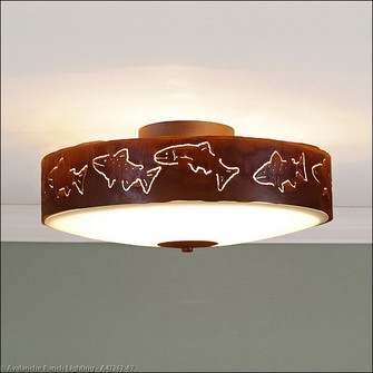 Ridgemont-Fish Cutout Three Light Close-to-Ceiling Light in Rust Patina (172|A47262-02)