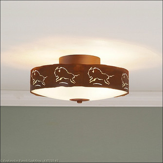 Ridgemont-Bison Three Light Close-to-Ceiling Light in Rust Patina (172|A47139-02)