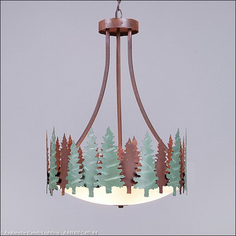 Crestline-Pine Tree Three Light Chandelier in Pine Green/Rust Patina (172|A44842FC-HR-04)