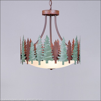 Crestline-Pine Tree Three Light Chandelier in Pine Green/Rust Patina (172|A44742FC-HR-04)