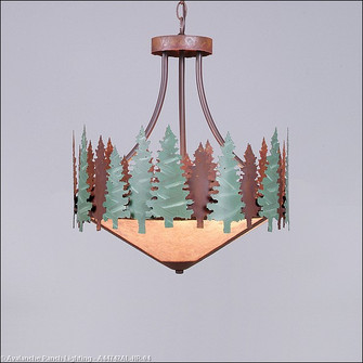 Crestline-Pine Tree Three Light Chandelier in Pine Green/Rust Patina (172|A44742AL-HR-04)