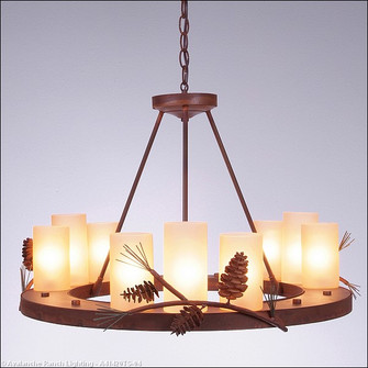 Wisley-Pine Cone Nine Light Chandelier in Pine Green/Rust Patina (172|A41420TS-04)