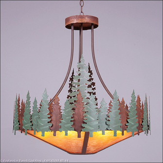 Crestline-Pine Tree Seven Light Chandelier in Pine Green/Rust Patina (172|A40542AM-HR-04)