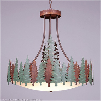 Crestline-Pine Tree Seven Light Chandelier in Pine Green/Rust Patina (172|A40542AF-HR-04)